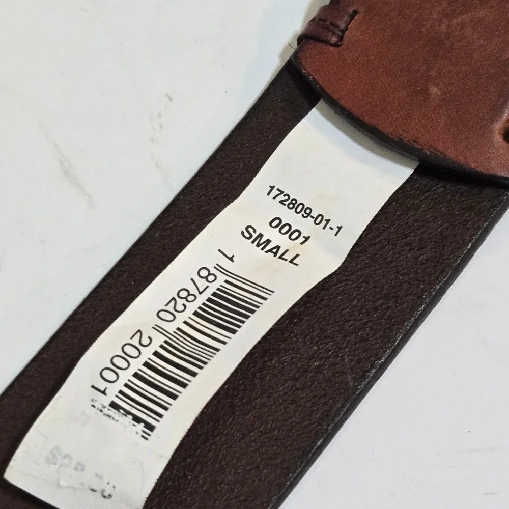Gap Double O-Ring Belt Womens Small Brown Genuine Leather Brass Buckle 33-36